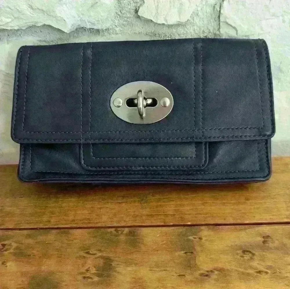 PallieBag Dark Blue Leather Crossbody Purse
